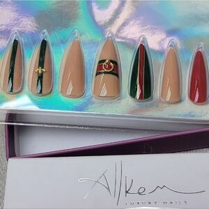 Allkem Luxury Stiletto Press On Designer Nails With Glue